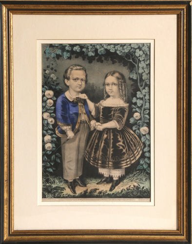Boy and Girl Lithograph | Currier and Ives,{{product.type}}