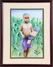Boy in Cornfield Watercolor | Unknown Artist,{{product.type}}