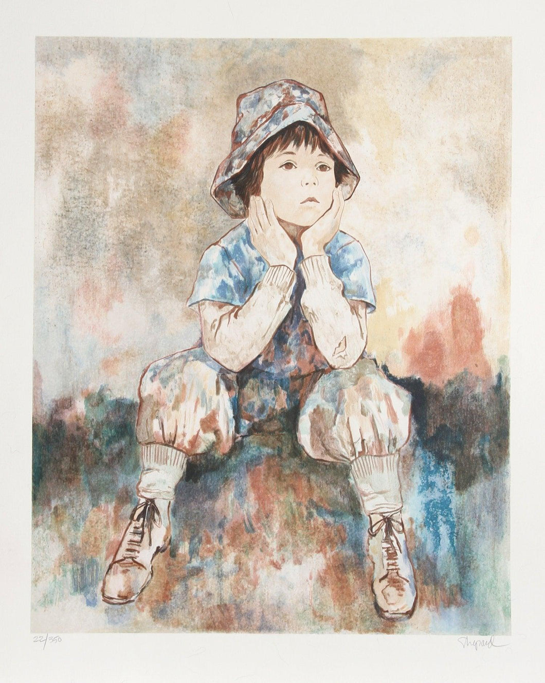 Boy in Hat Lithograph | Richard Shepard,{{product.type}}