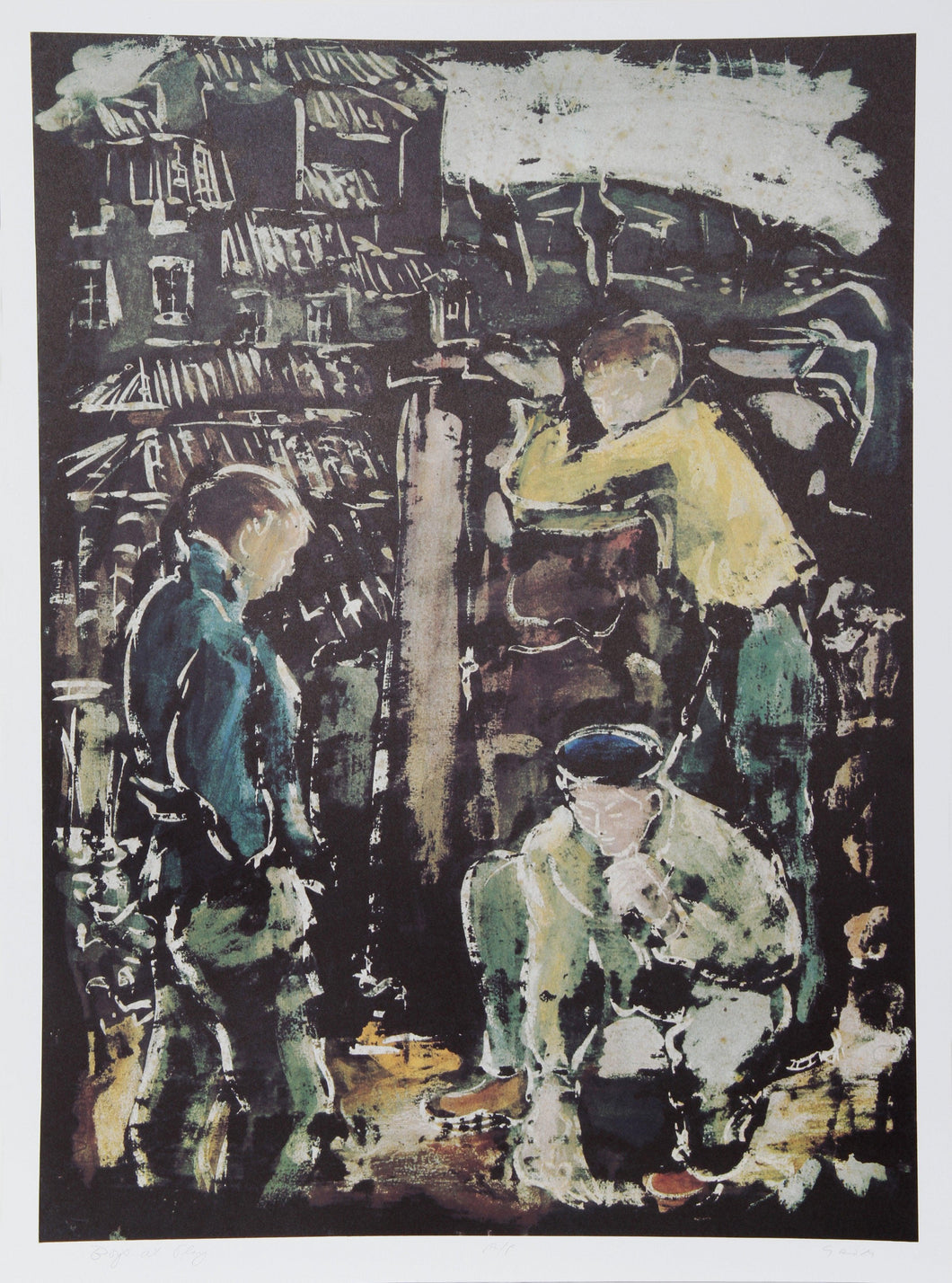 Boys At Play Lithograph | Bogdan Grom,{{product.type}}