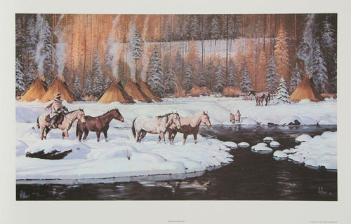 Breaking the morning trail Lithograph | Fred Fellows,{{product.type}}