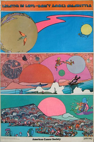 Breathe In Love, Dont Smoke Cigarettes Poster | Peter Max,{{product.type}}