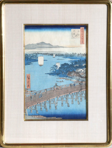 Bridge from 53 Stations of the Tokaido Woodcut | Utagawa Hiroshige (aka Ando Hiroshige),{{product.type}}