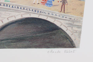 Bridge over the Seine Lithograph | Claude Tabet,{{product.type}}