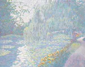Bridge with Waterlilies (In the Style of Claude Monet) Mixed Media | Adams,{{product.type}}