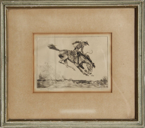 Bronco Rider Etching | Harmon Pritchard,{{product.type}}