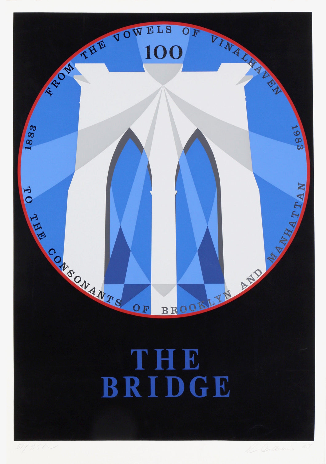 Brooklyn Bridge from the New York, New York Portfolio Screenprint | Robert Indiana,{{product.type}}