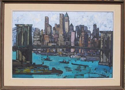 Brooklyn Bridge View Oil | Gerard Sebastian,{{product.type}}
