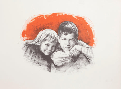 Brother and Sister II A Lithograph | Sandu Liberman,{{product.type}}