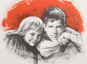 Brother and Sister II A Lithograph | Sandu Liberman,{{product.type}}