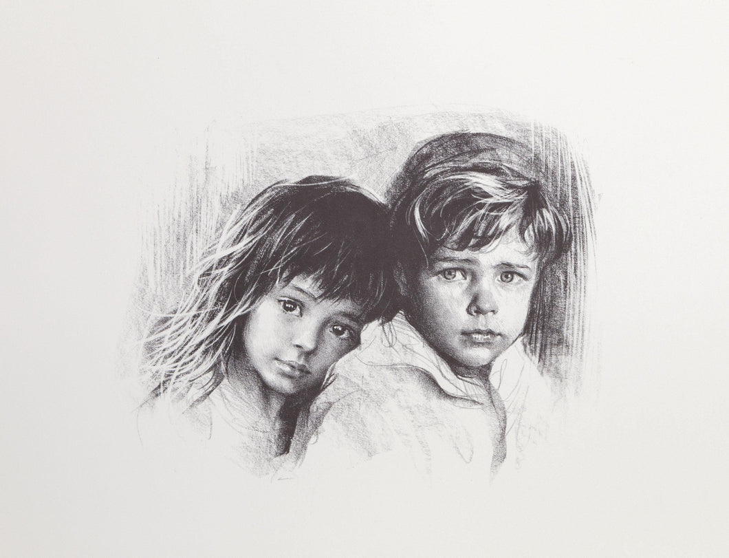 Brother and Sister lithograph | Sandu Liberman,{{product.type}}