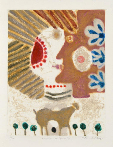 Bucolique aux Fleurs Bleus Etching | Theo Tobiasse,{{product.type}}