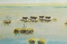 Bulls on the Water Lithograph | Victor Zarou,{{product.type}}