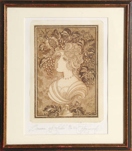 Bust of a Woman Lithograph | Unknown Artist,{{product.type}}