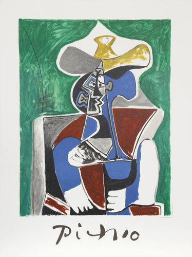 Buste au Chapeau Jaune et Gris Lithograph | Pablo Picasso,{{product.type}}