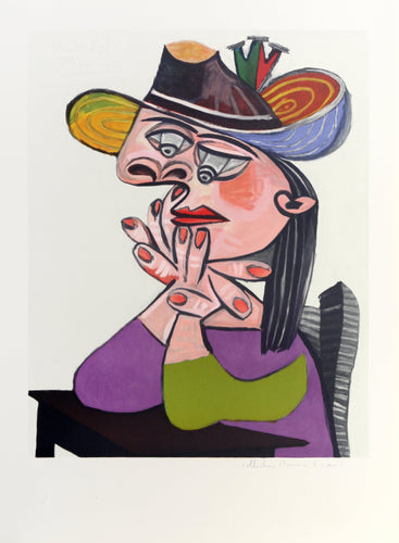Buste de Femme Assise - Les Mains Sous le Menton Lithograph | Pablo Picasso,{{product.type}}