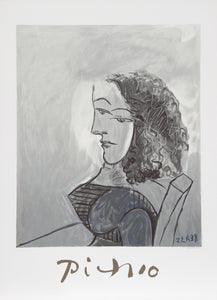 Buste de Femme aux Cheveux Bouchles Lithograph | Pablo Picasso,{{product.type}}