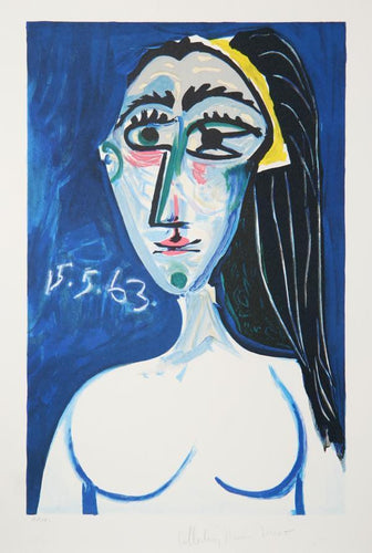 Buste de Femme Nue Face (Jacqueline Roque) Lithograph | Pablo Picasso,{{product.type}}