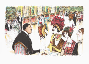 Cafe with Tango Dancers Lithograph | Edward M. Plunkett,{{product.type}}