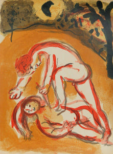Cain and Abel from "Drawings for the Bible" Lithograph | Marc Chagall,{{product.type}}