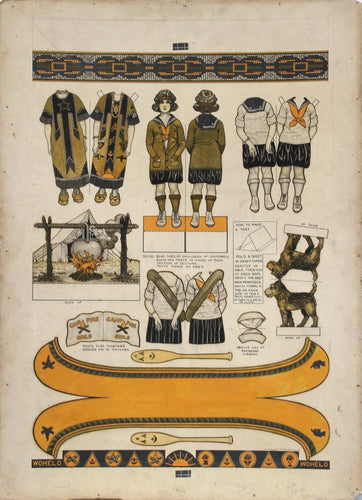 Campfire Girl Cut-out, Paper Doll Illustration for McCall's Watercolor | Mel Cummin,{{product.type}}