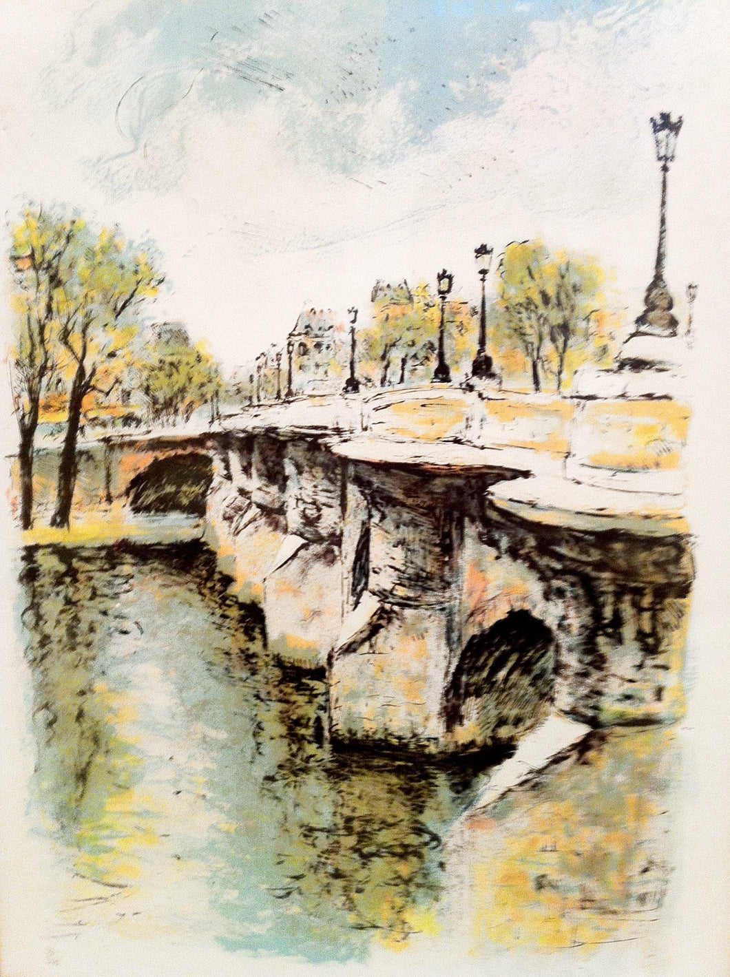 Canal and Bridge Lithograph | Ira Moskowitz,{{product.type}}