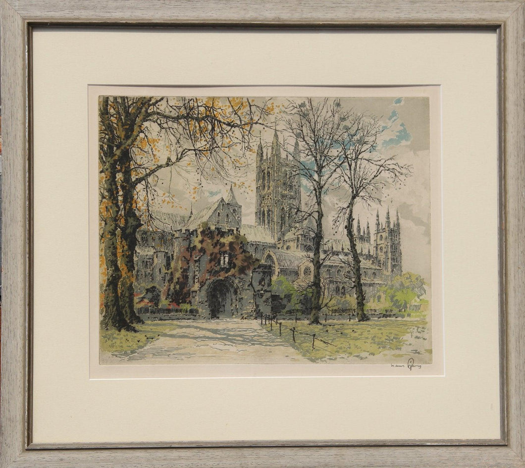 Canterbury Cathedral Etching | Hans Figura,{{product.type}}