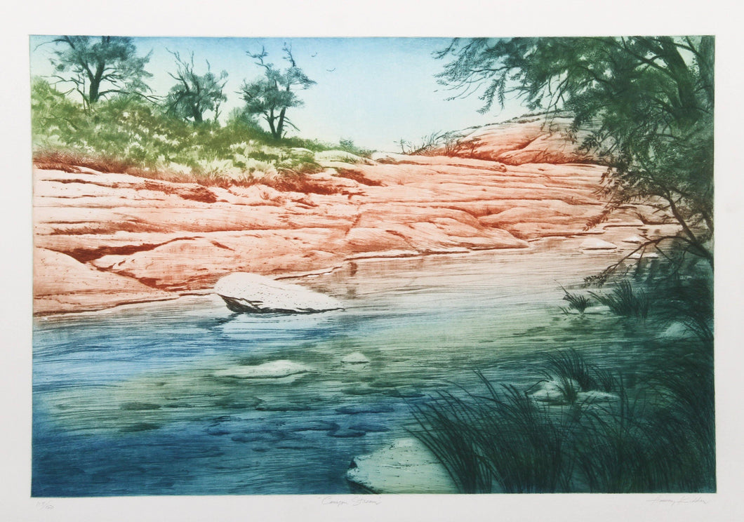 Canyon Stream Etching | Harvey Kidder,{{product.type}}