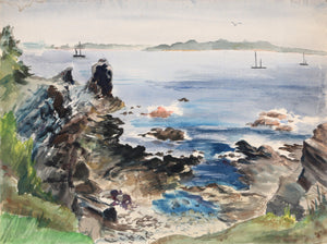 Cape Elizabeth, Portland (P6.5) Watercolor | Eve Nethercott,{{product.type}}