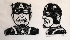 Captain America Woodcut | Seymour Chwast,{{product.type}}