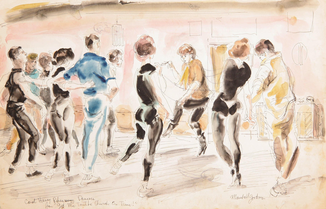 Carol Haney Rehearsing - Get Me to the Church on Time Watercolor | Marshall Goodman,{{product.type}}