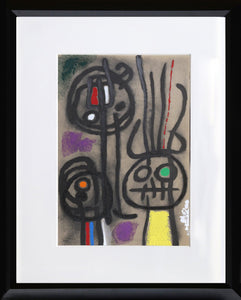 Cartones 17: Personnage et Oiseau Lithograph | Joan Miro,{{product.type}}