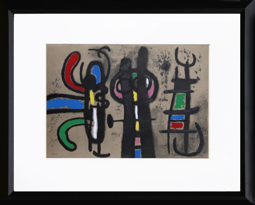 Cartones 18: Personnage et Oiseau Lithograph | Joan Miro,{{product.type}}