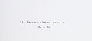 Cartones 23: Femme Oiseau dans la Nuit Lithograph | Joan Miro,{{product.type}}