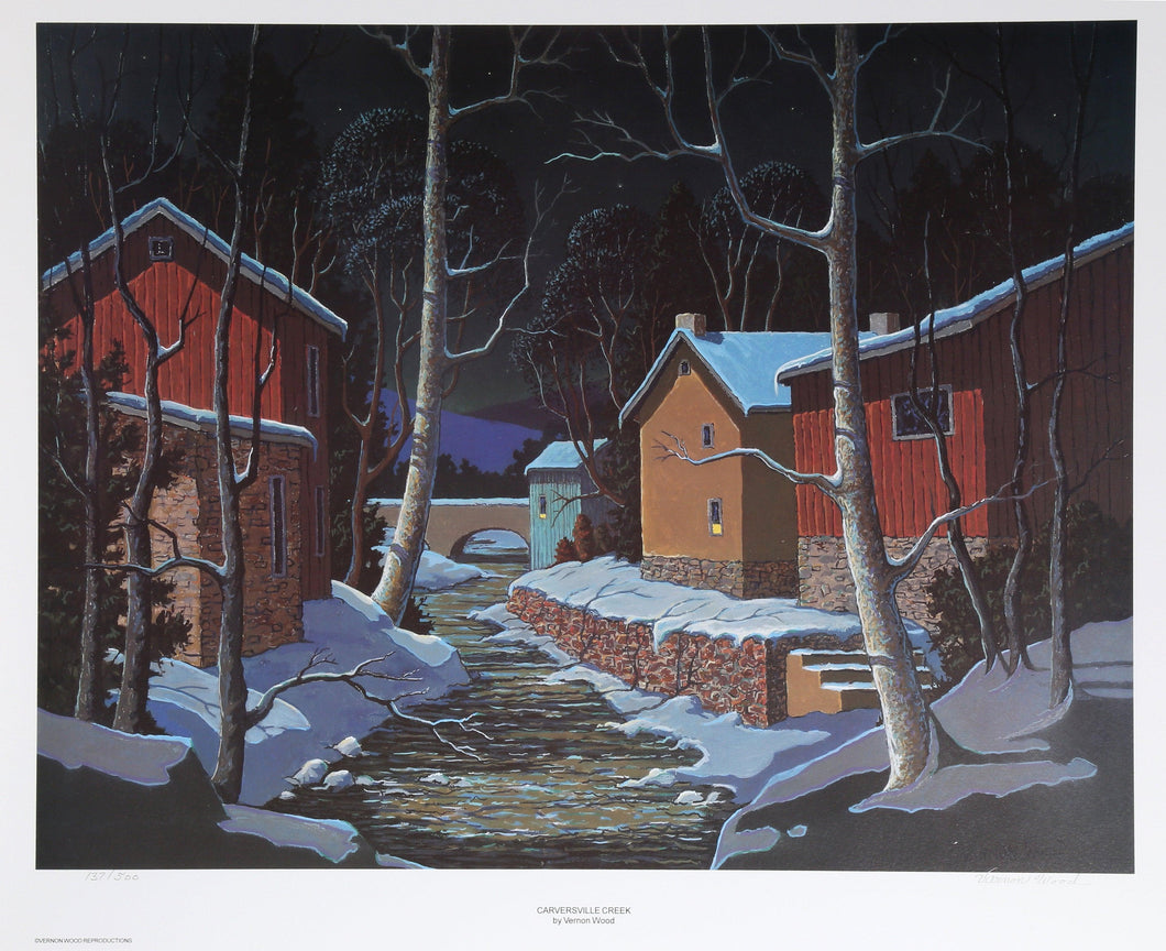 Carversville Creek Lithograph | Vernon Wood,{{product.type}}