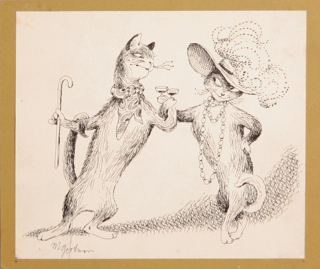 Cat Couple Cheers Ink | Marshall Goodman,{{product.type}}