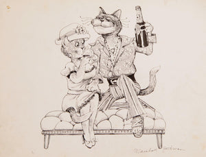 Cat Couple with Champagne Ink | Marshall Goodman,{{product.type}}