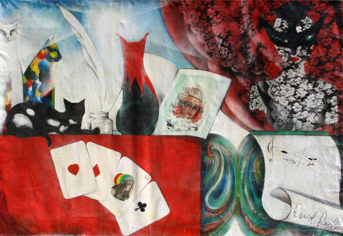 Cats and Cards Oil | David Rucli,{{product.type}}