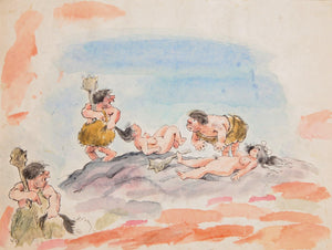 Cavemen / Park (414) Watercolor | Marshall Goodman,{{product.type}}