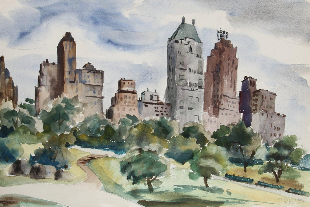 Central Park and Ballerina (71) Watercolor | Eve Nethercott,{{product.type}}