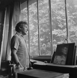 Chagall in Studio with Reflection Black and White | Boris Lipnitzki,{{product.type}}
