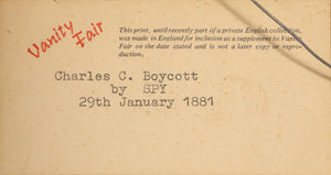 Charles C. Boycott Lithograph | Leslie Matthew Ward (Spy),{{product.type}}
