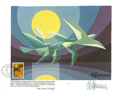 Charles Lindbergh Lithograph | Ole Hamann,{{product.type}}