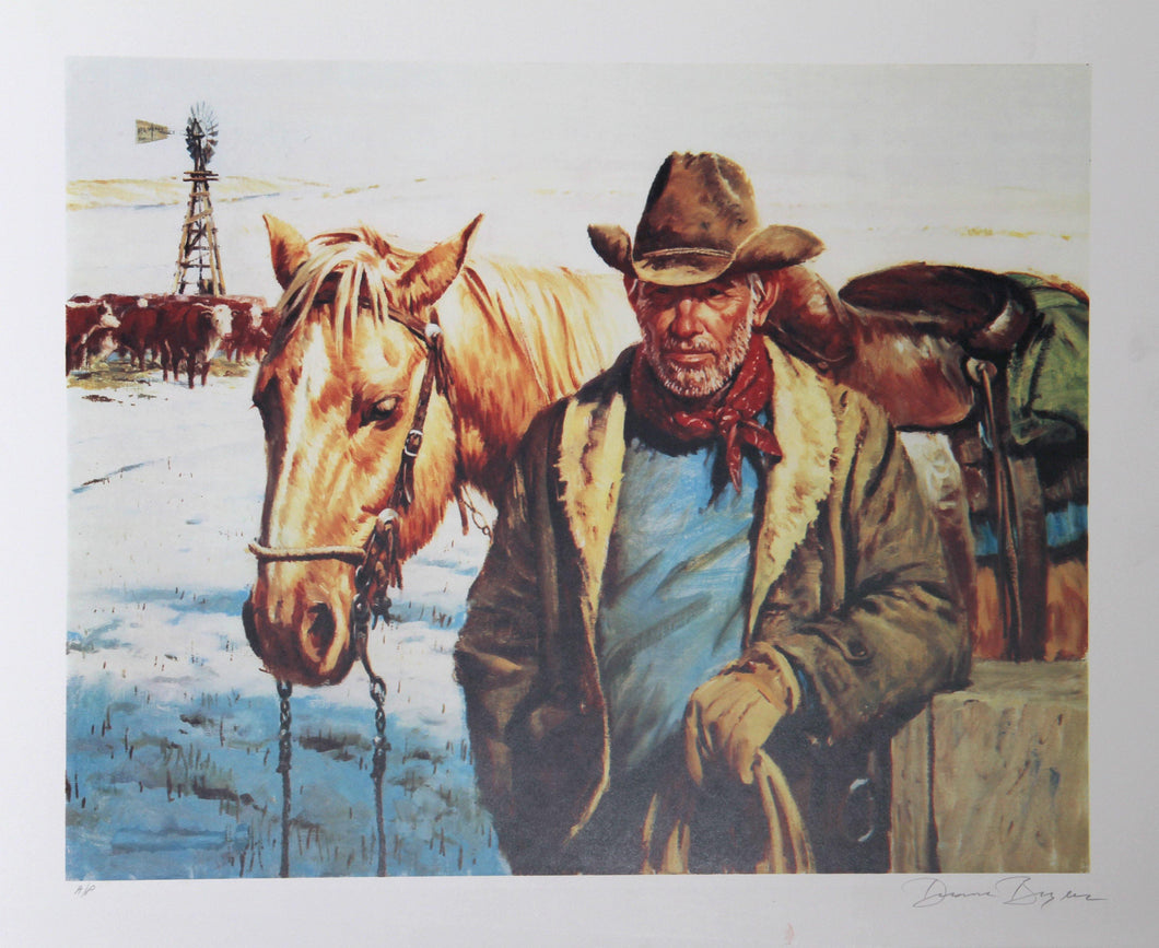 Checking The Stock Lithograph | Duane Bryers,{{product.type}}