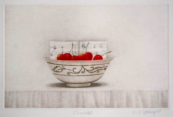 Cherries II Etching | K.B. Hwang,{{product.type}}
