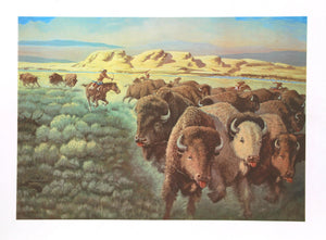 Cheyenne Buffalo Runners Lithograph | Cecil Smith,{{product.type}}