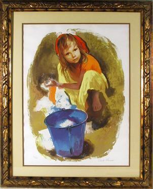 Child Playing Lithograph | Sandu Liberman,{{product.type}}