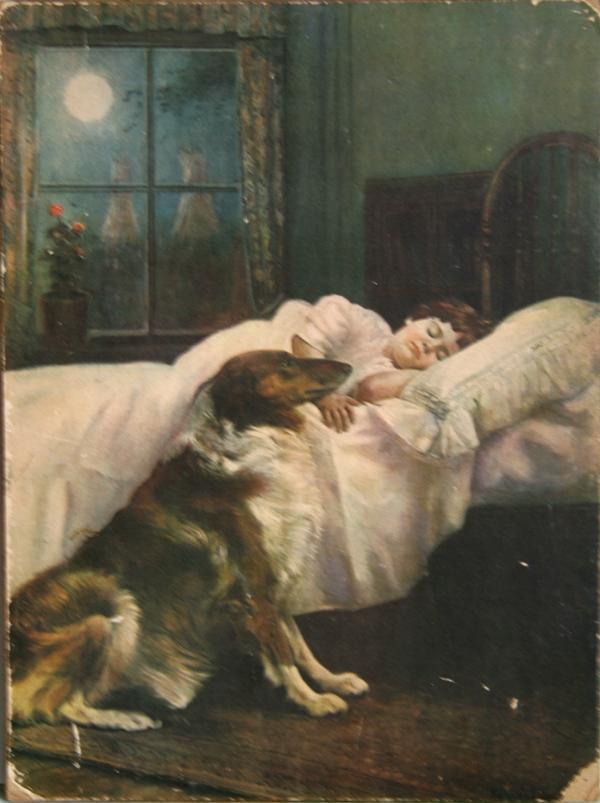 Child Sleeping with Dog Poster | Unknown Artist,{{product.type}}