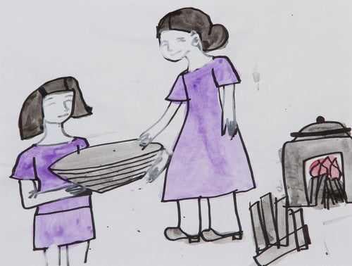 Chore Scene II (503) Watercolor | Kyu Sun Ariola,{{product.type}}