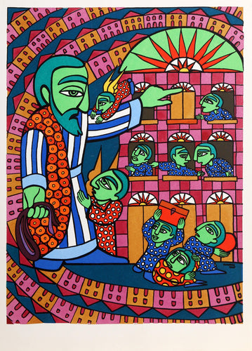 Christ Drives Merchants From the Temple Screenprint | Raimundo de Oliveira,{{product.type}}